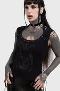 Killstar Noctivagant Baphomet Lace-Up Top - DevilGothic DevilGothic