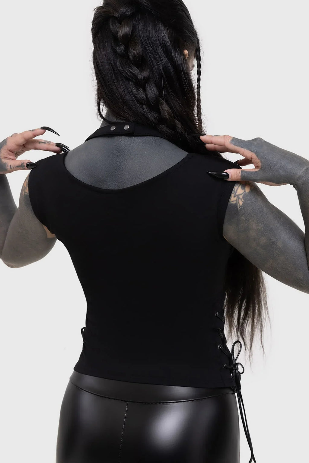 Killstar Noctivagant Baphomet Lace-Up Top - DevilGothic DevilGothic
