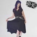 Necessary Evil Evaki Gothic Hi-Low Dress - Bat Wing Hem with Pockets UK Made - DevilGothic DevilGothic