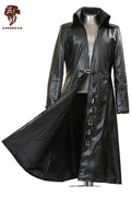 LionStar Unisex Trench Long Leather Coat - DevilGothic DevilGothic