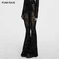 Punk Rave Seraphina Cross Flocking Flare Pants - DevilGothic DevilGothic