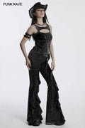 Punk Rave Breen Doomsday Wasteland Bell Flared Trousers - DevilGothic DevilGothic