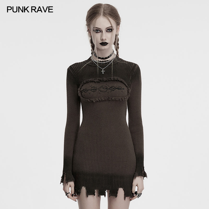 Punk Rave Lunar Eclipse Embroidered Dress - DevilGothic DevilGothic