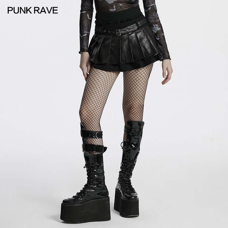 Punk Rave Jianna Pleated Skirt - DevilGothic DevilGothic