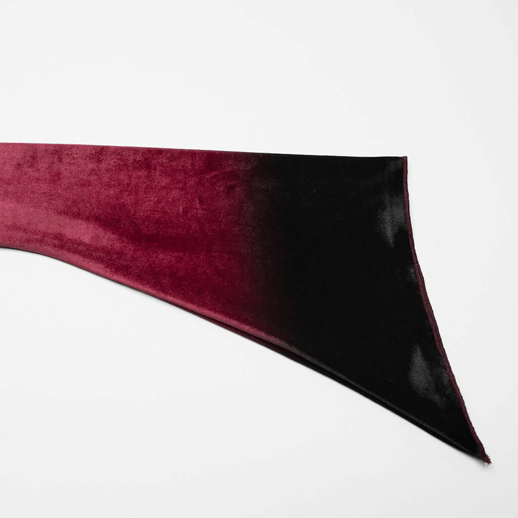 Punk Rave Leticia Burgundy Gradient Velvet Top with Feature Hooks and Eyes - DevilGothic DevilGothic