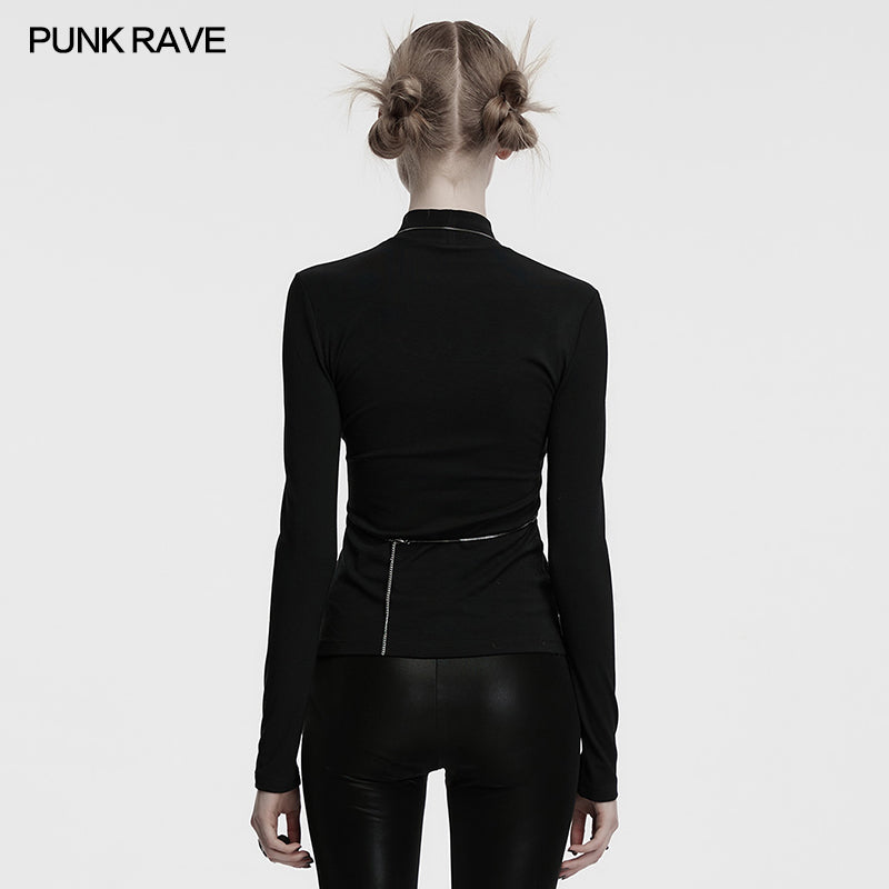 Punk Rave Morrigan Bat Chain Goth Top In Black - DevilGothic DevilGothic