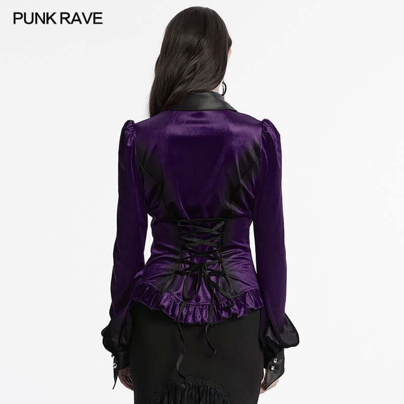 Punk Rave Fawn Gradient Printed Shirt in Violet - DevilGothic DevilGothic