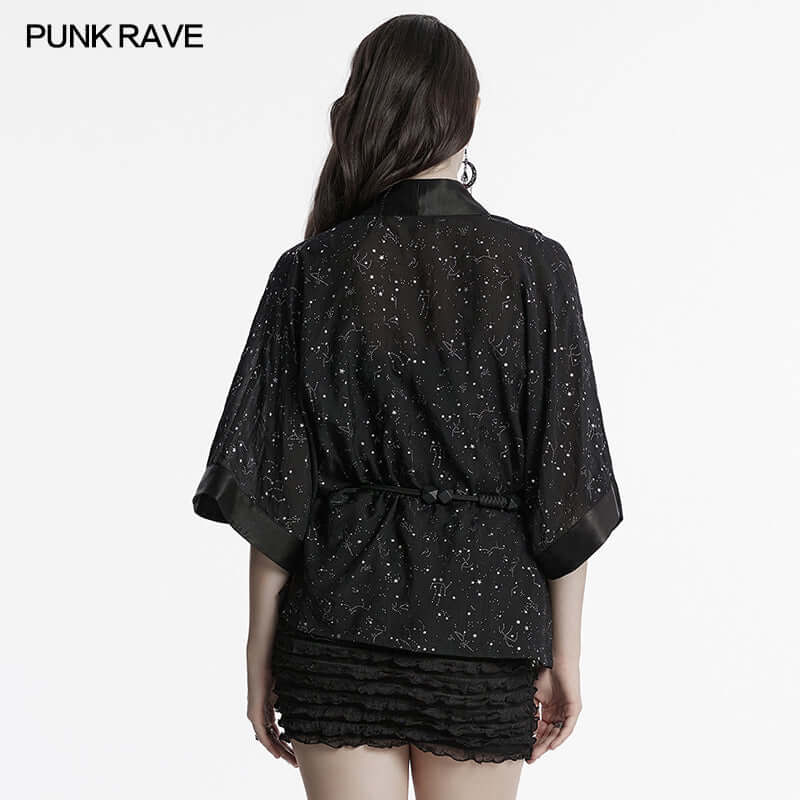 Punk Rave Augusta Constellation Print Kimono Top or Jacket - DevilGothic DevilGothic
