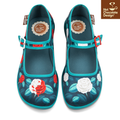Chocolaticas® Paint the Roses Red – Gothic Floral Mary Jane Flats - DevilGothic DevilGothic