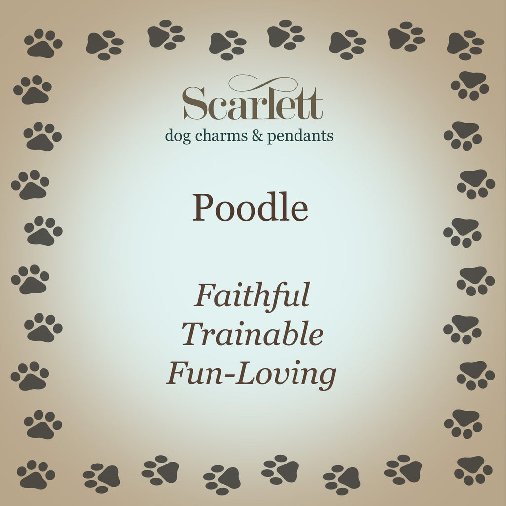 Poodle Personalised Silver Dog Tag Necklace