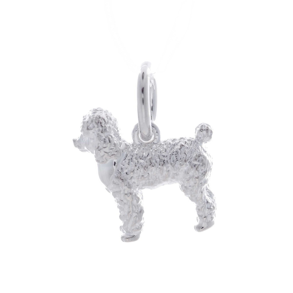 Poodle Personalised Silver Dog Tag Necklace