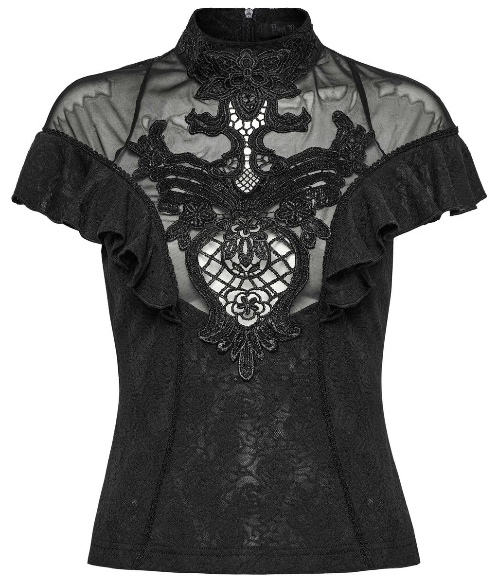 Punk Rave Gothic Applique Top - DevilGothic DevilGothic