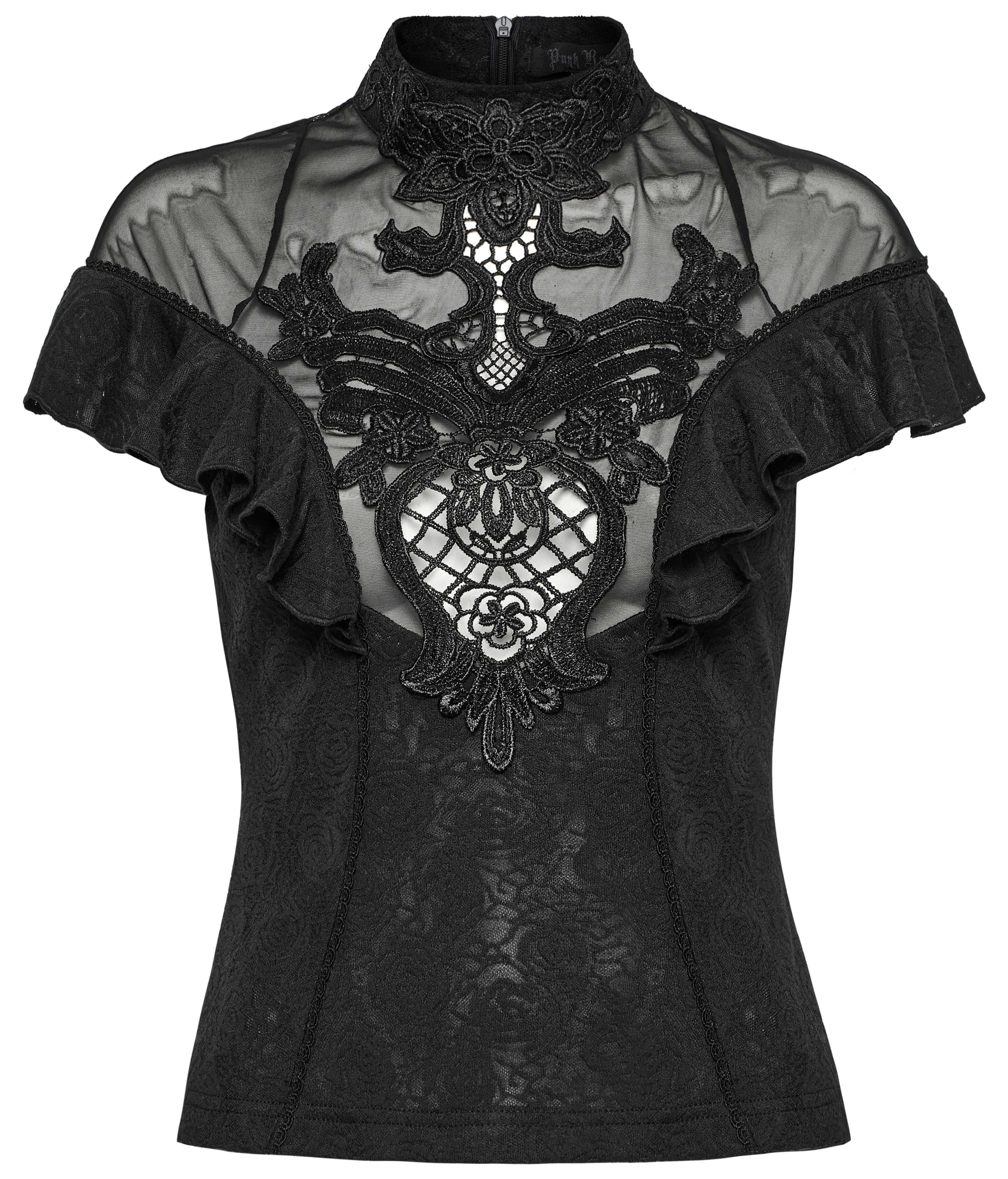 Punk Rave Gothic Applique Top - DevilGothic DevilGothic
