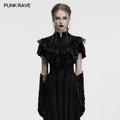 Punk Rave Elysia Velvet Ruffle Goth Shawl In Black - DevilGothic DevilGothic
