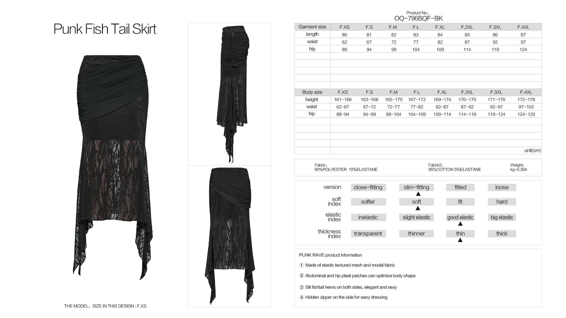 Punk Rave Arti Fishtail Skirt - DevilGothic DevilGothic