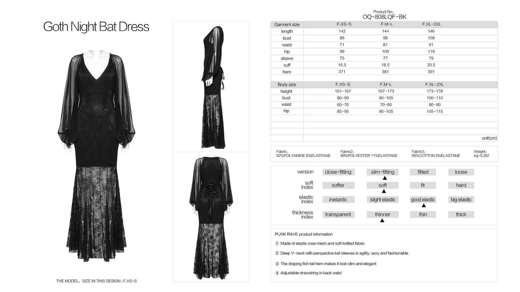 Punk Rave Calliope Goth Night Bat Dress - DevilGothic DevilGothic