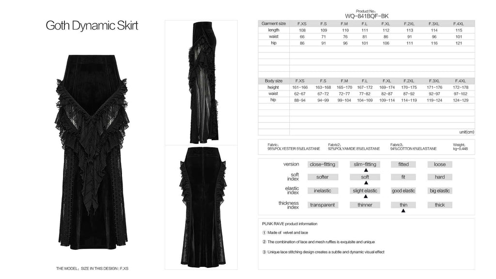 Punk Rave Nera Goth Dynamic Skirt - DevilGothic DevilGothic