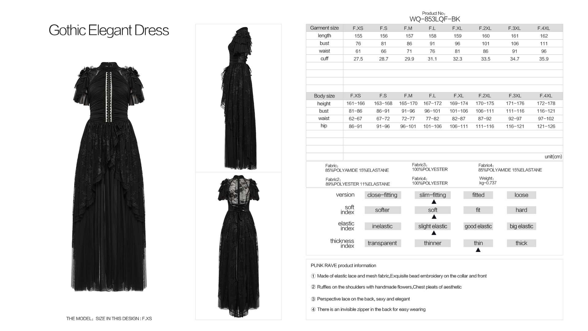 Punk Rave Nova Gothic Elegant Dress - DevilGothic DevilGothic