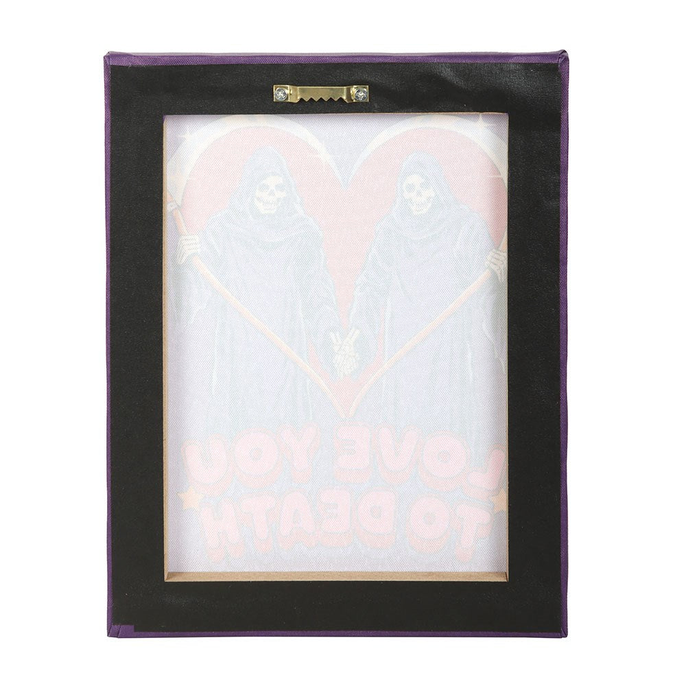 Steven Rhodes' Love You To Death Canvas Plaque, 19 x 25 cm