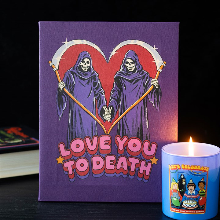 Steven Rhodes' Love You To Death Canvas Plaque, 19 x 25 cm