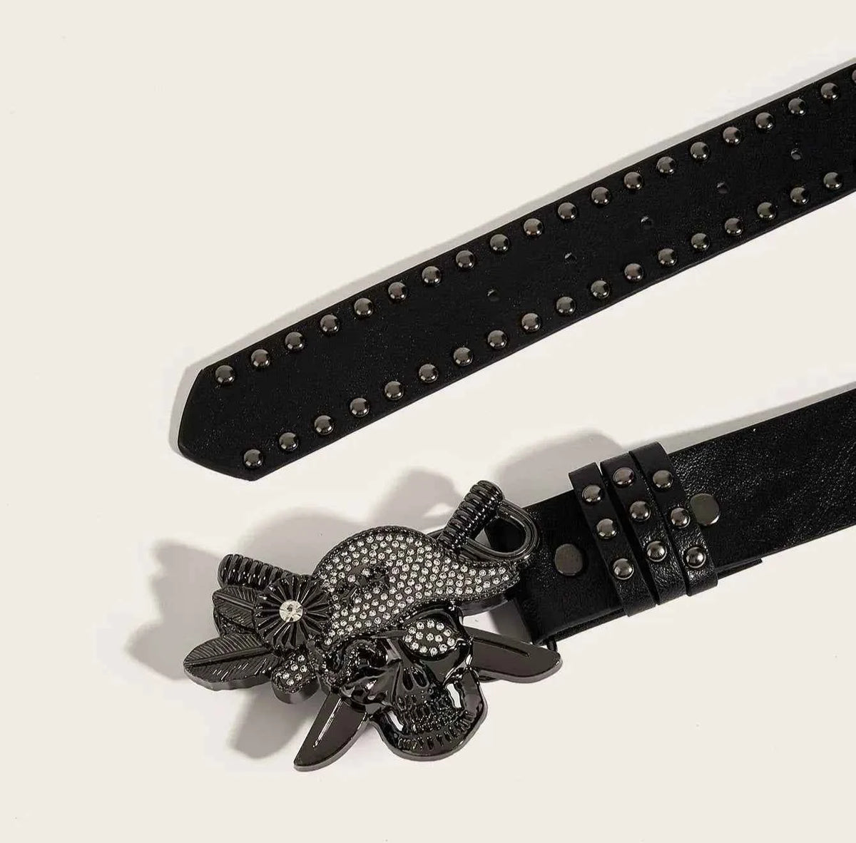 Gothic Punk Leather Belt  Metal Buckle Waist Strap Designer Luxury Female Decorative Waistband