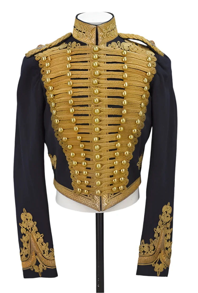 1909 Captain Costume – Victorian Civil War Royal Hussar Military Jacket & Napoleonic Gothic Officer Uniform