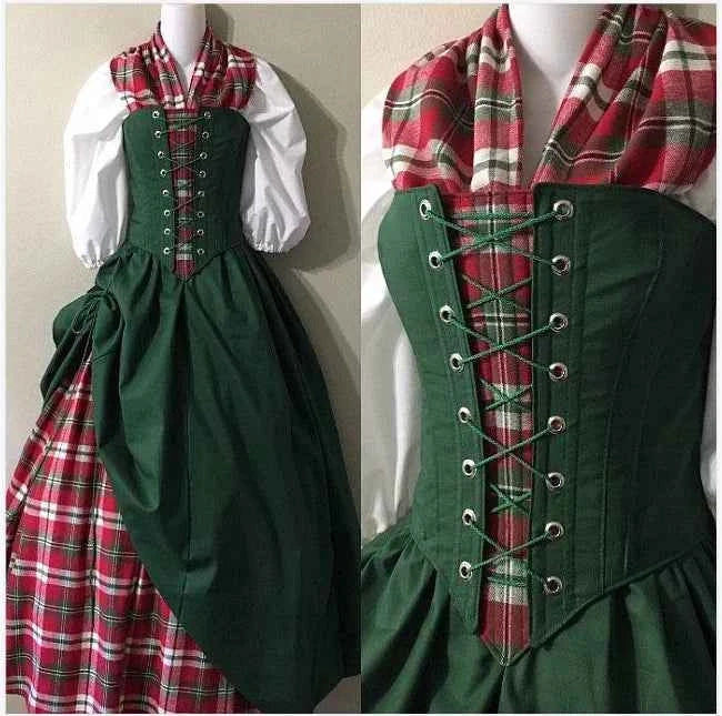 Outlander Claire Fraser Cosplay Dress – Highland Medieval Scottish Costume for Women