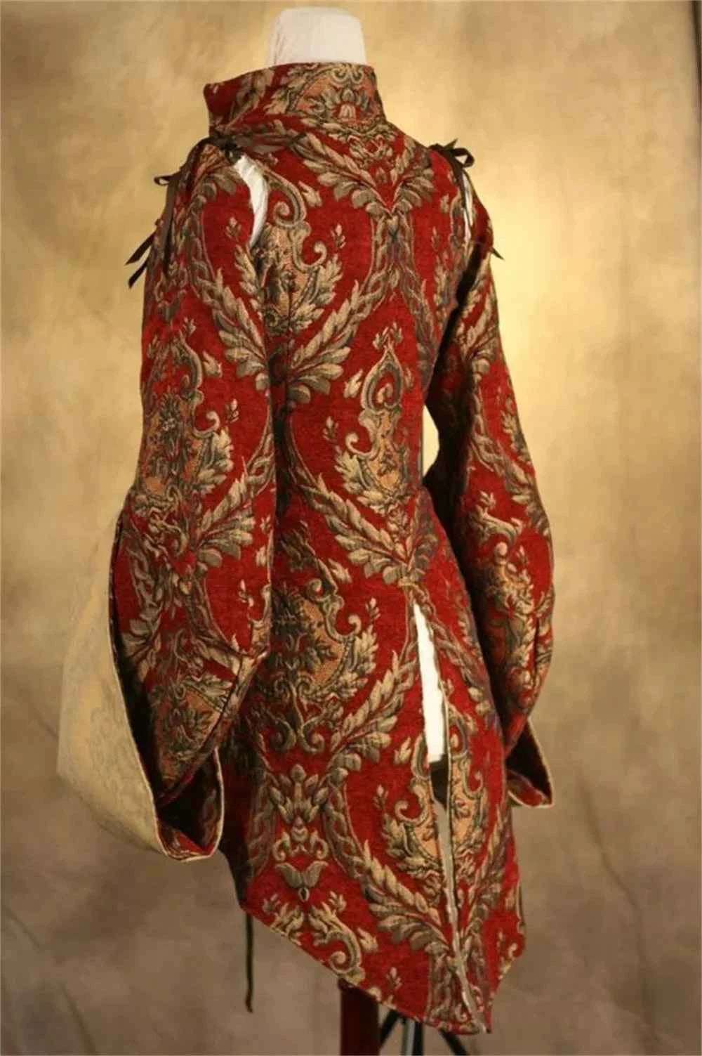 Women’s Renaissance Gothic Pirate Steampunk Corset Coat Vest Jacket with Detachable Sleeves