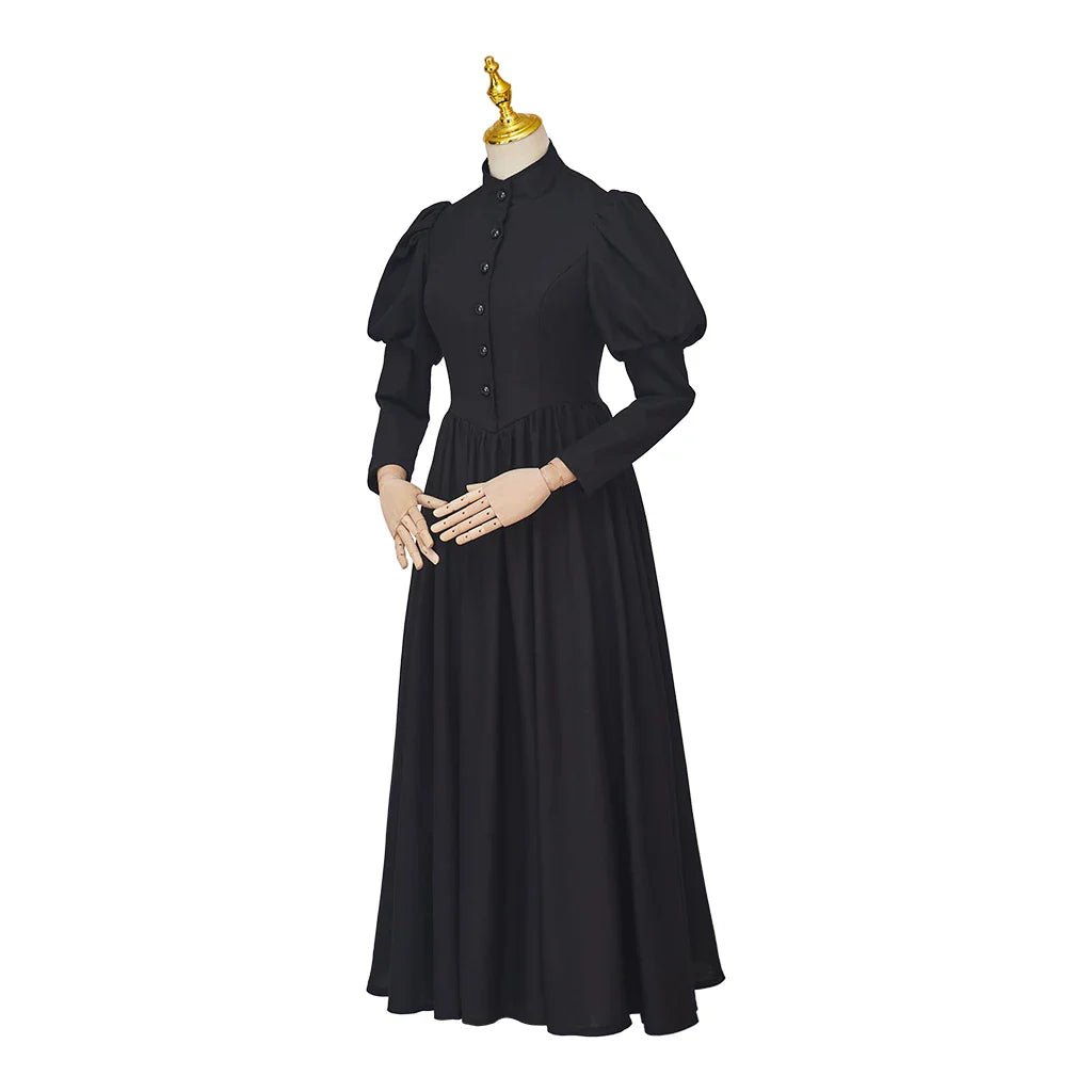 Victorian Gothic Mourning Bustle Ball Gown – Steampunk Day Dress - DevilGothic DevilGothic