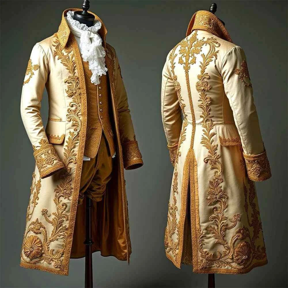 1770’s Men’s British Victorian Royal Court Suit – Rococo Baroque Aristocratic Gentleman Tuxedo Costume