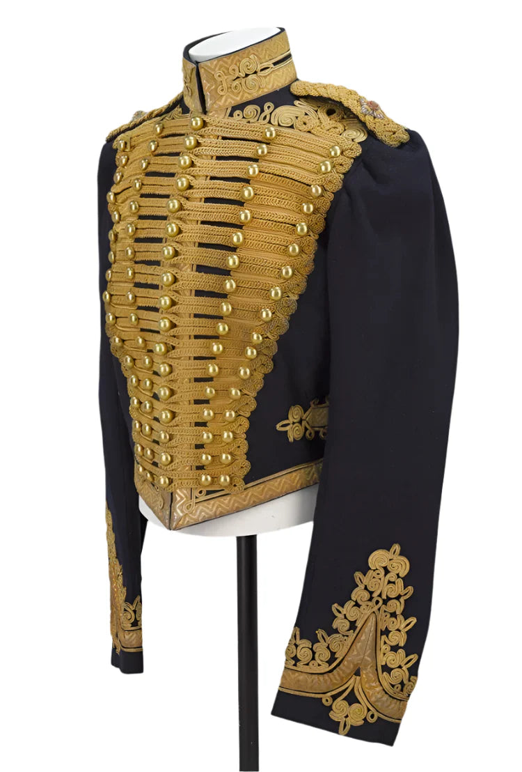 1909 Captain Costume – Victorian Civil War Royal Hussar Military Jacket & Napoleonic Gothic Officer Uniform