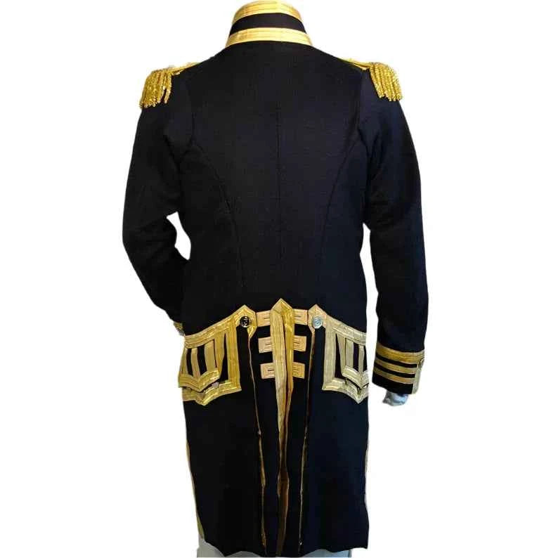 Men’s British Royal Navy Vice‑Admiral Steampunk Hussar Jacket Uniform Costume