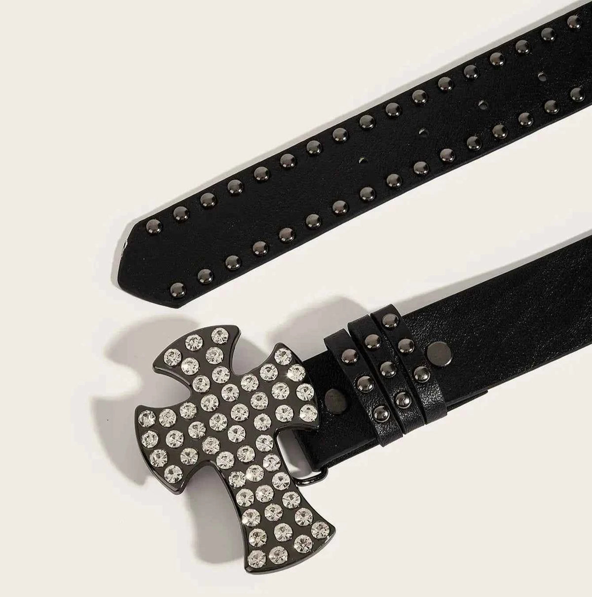 Gothic Punk Leather Belt  Metal Buckle Waist Strap Designer Luxury Female Decorative Waistband