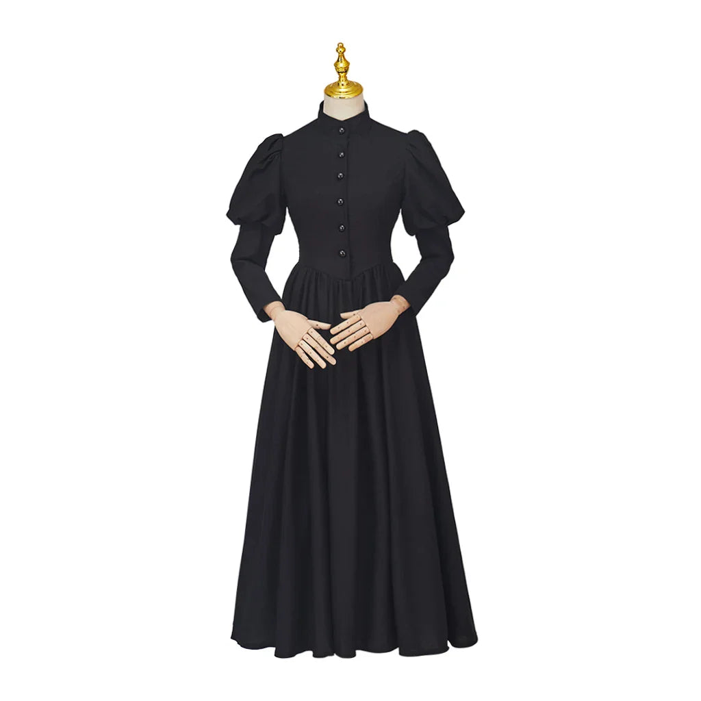 Victorian Gothic Mourning Bustle Ball Gown – Steampunk Day Dress - DevilGothic DevilGothic