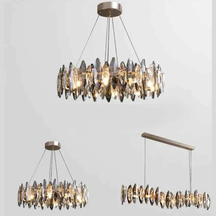 Crystal Gold Silver Modern Independent Designer Chandelier LED Light Fixture Luxury