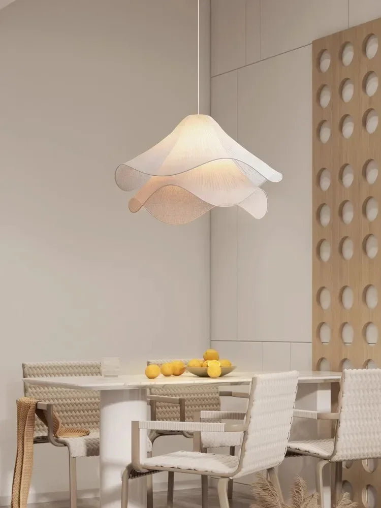 Flowers Cloth Chandelier Home Decoration French Led Pendant Lights