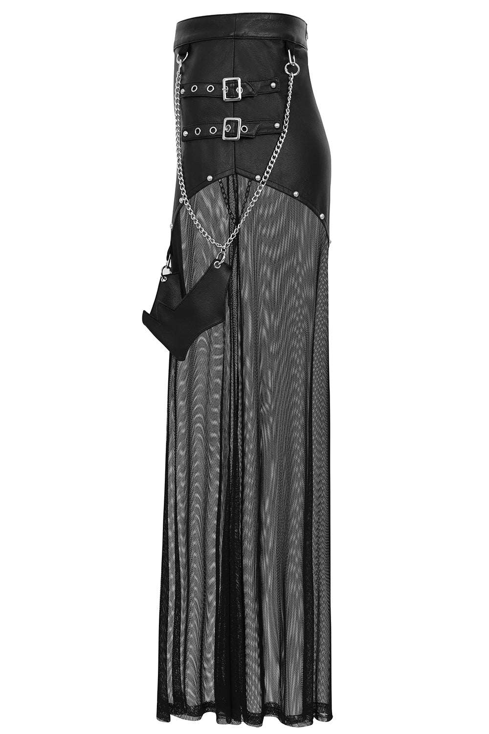 Banned Apparel Lamia Faux Leather & Mesh Skirt in Black - DevilGothic DevilGothic