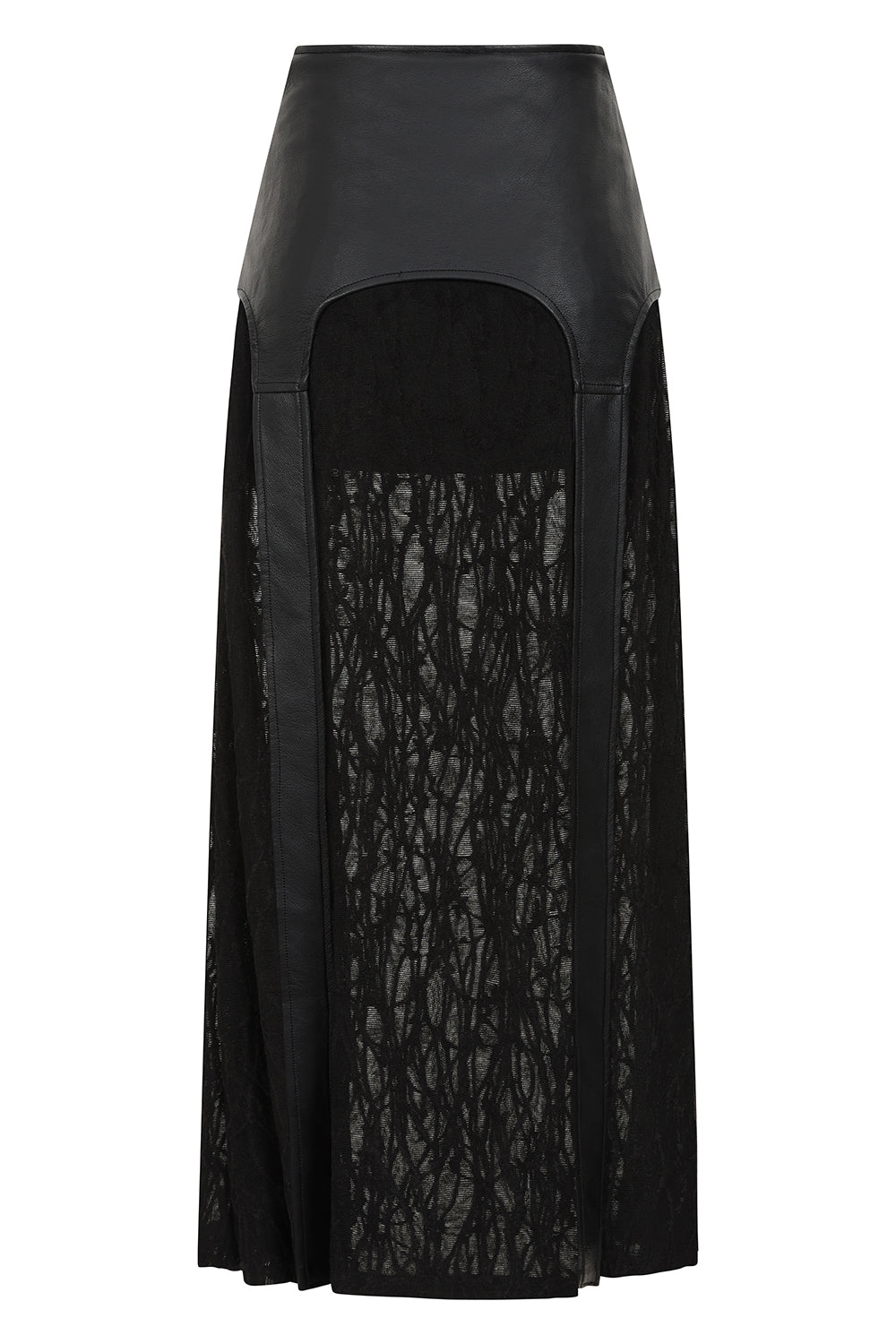 Banned Apparel Velkyn Faux Leather & Knit Panel Skirt in Black - DevilGothic DevilGothic