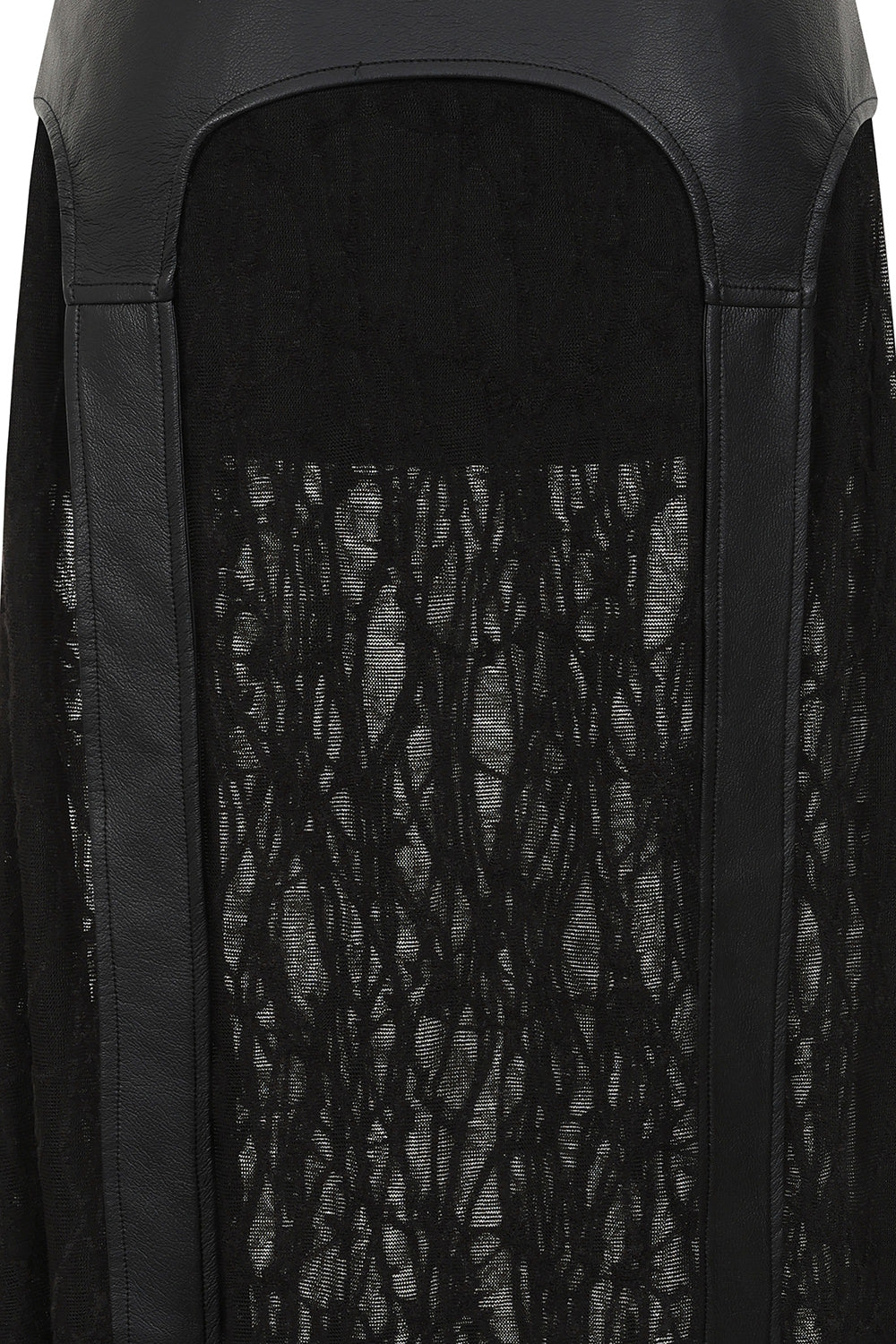 Banned Apparel Velkyn Faux Leather & Knit Panel Skirt in Black - DevilGothic DevilGothic