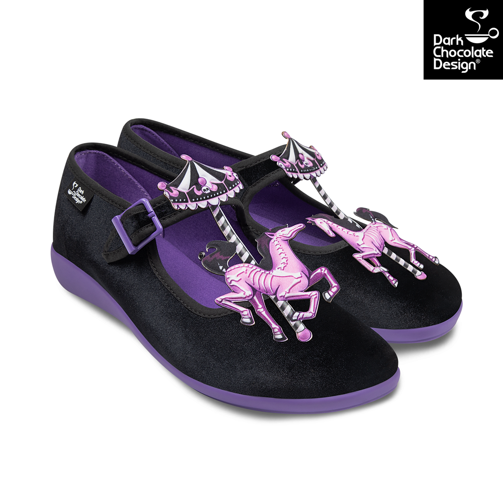 Chocolaticas® Spectral Ride – Gothic Carousel Mary Jane Flats - DevilGothic DevilGothic