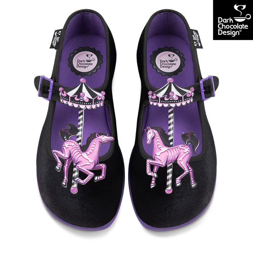 Chocolaticas® Spectral Ride – Gothic Carousel Mary Jane Flats - DevilGothic DevilGothic