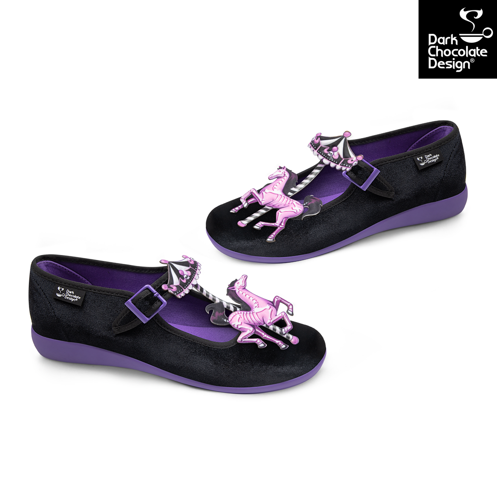 Chocolaticas® Spectral Ride – Gothic Carousel Mary Jane Flats - DevilGothic DevilGothic