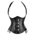 Steampunk Corsets Top Women Halter Corselet Zip Buckled Gothic Underbust Bustier Waist Trainer Vest Corset