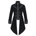 Men's Steampunk Medieval Dress costume Valet Stand Collar Tailcoat Gothic Jacket