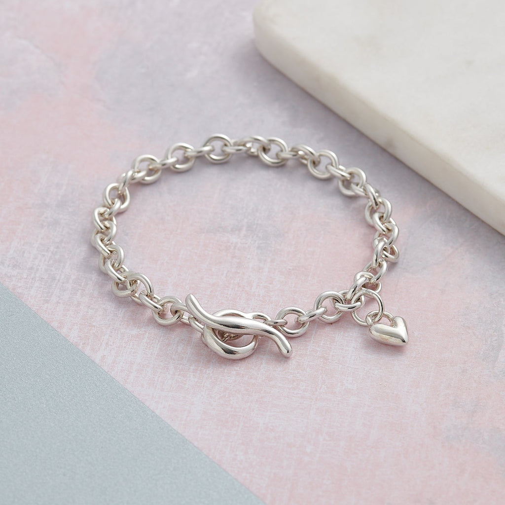 Heart Trace Chain Charm Bracelet