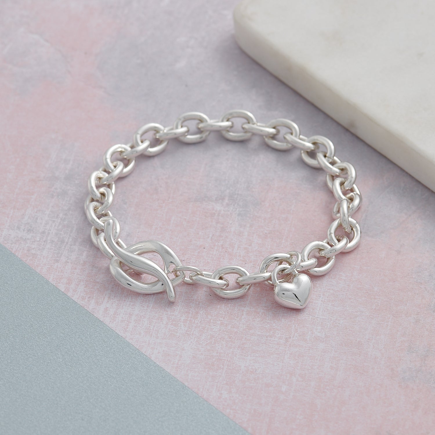 Lifetime Silver Heart Charm Bracelet