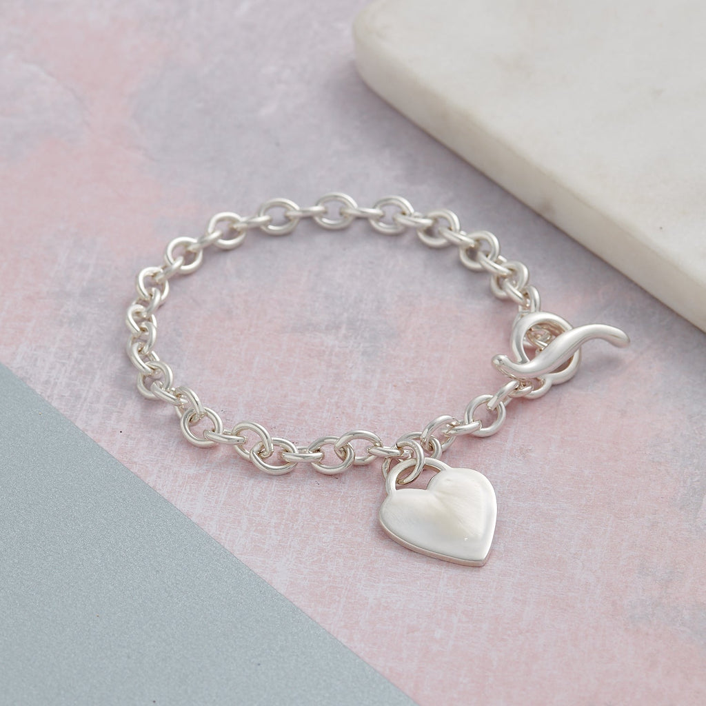 Personalised Heart Silver Charm Bracelet