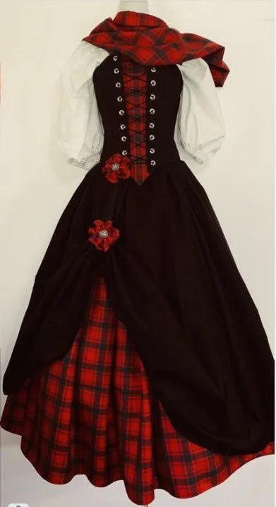 Outlander Claire Fraser Cosplay Dress – Highland Medieval Scottish Costume for Women