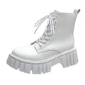 Leather Ankle Boots Platform Gothic Women Shoes Short Punk Motorcycle Combat Boots