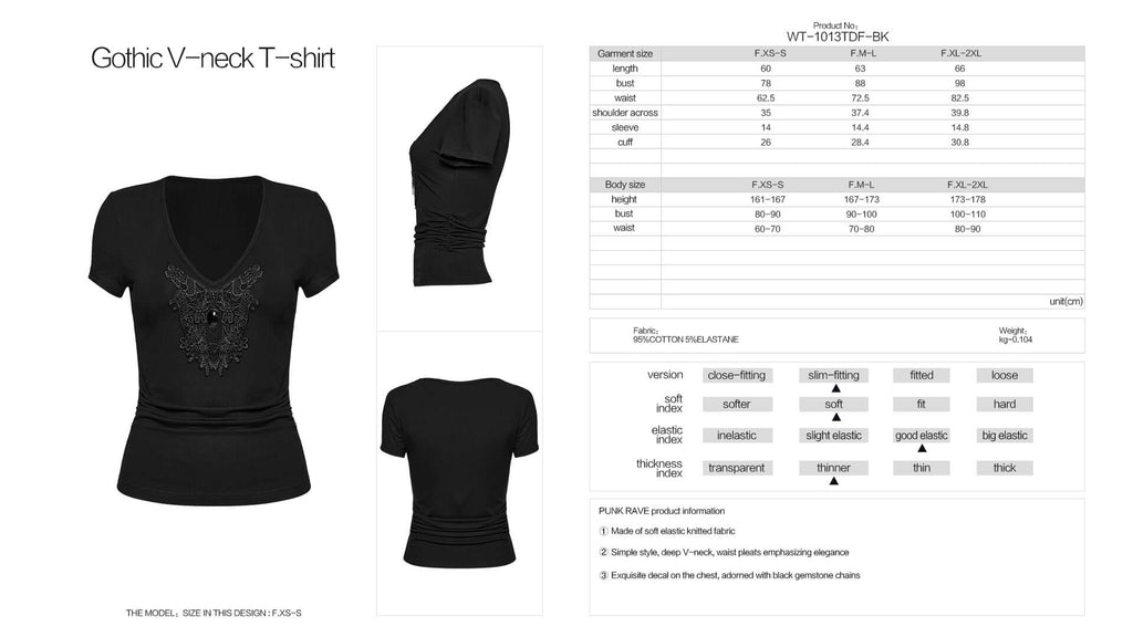 Punk Rave Armida V-neck T-shirt - DevilGothic DevilGothic